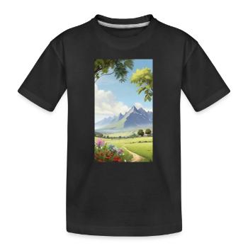 Landscape - Kids' Premium Organic T-Shirt - black - Front