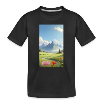 Landscape - Kids' Premium Organic T-Shirt - black - Front
