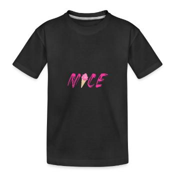 pink Himbeere Erdbeere Eis Eiswaffel nice schön - Kinder Premium Bio T-Shirt - Schwarz - Vorne
