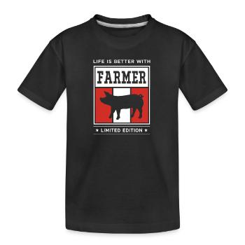 Farmer - Kinder Premium Bio T-Shirt - Schwarz - Vorne