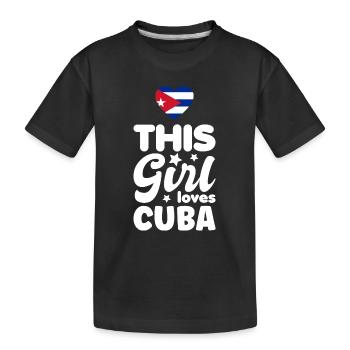 Kuba Flagge Karibik Urlaub Cuba Reise Havanna - Kinder Premium Bio T-Shirt - Schwarz - Vorne