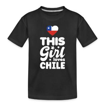 Chile Flagge Südamerika Chilenische Fahne Vintage - Kinder Premium Bio T-Shirt - Schwarz - Vorne
