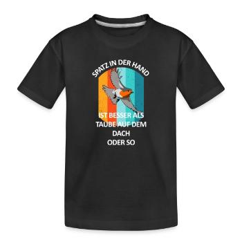 Vogelbeobachtung Vögel Beobachten Birding Vogel - Kinder Premium Bio T-Shirt - Schwarz - Vorne