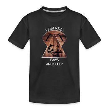 Carpenter, carpenter, carpenter, carpenter, craftsman, wood - Kids' Premium Organic T-Shirt - black - Front