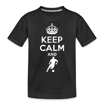 Keep Calm - Fussball - Kids' Premium Organic T-Shirt - black - Front