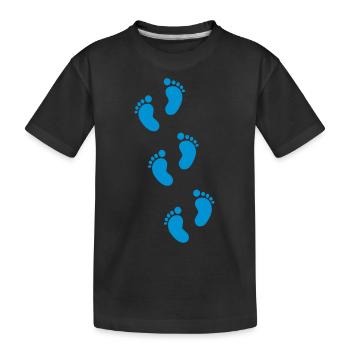 Baby Füße - Kinder Premium Bio T-Shirt - Schwarz - Vorne