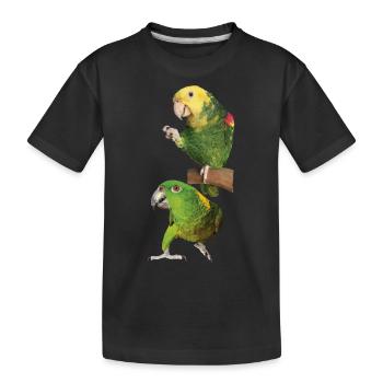 Papageien - Kinder Premium Bio T-Shirt - Schwarz - Vorne
