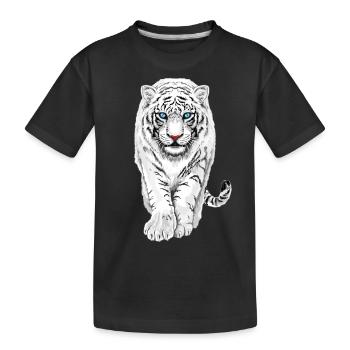 White Tiger - Kids' Premium Organic T-Shirt - black - Front