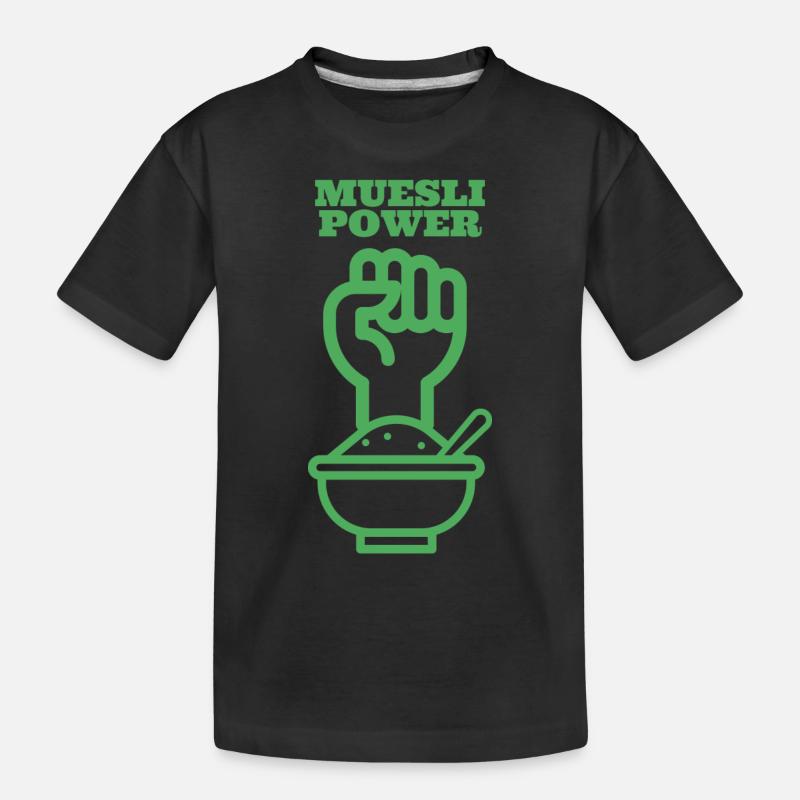 Müsli Power - Kinder Premium Bio T-Shirt - Schwarz
