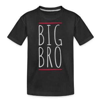 Balken Logo Big Bro - Kinder Premium Bio T-Shirt - Schwarz - Vorne