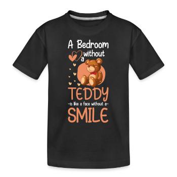 Bär Spielzeug Kuschelbär - Kinder Premium Bio T-Shirt - Schwarz - Vorne