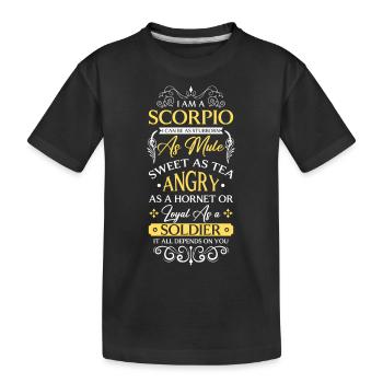 Skorpion Tierkreiszeichen Konstellation November - Kinder Premium Bio T-Shirt - Schwarz - Vorne