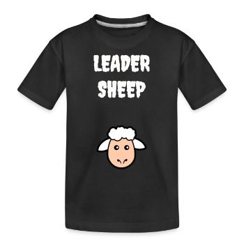 Leader sheep - Kids' Premium Organic T-Shirt - black - Front