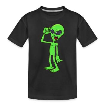 Confused Alien - Kids' Premium Organic T-Shirt - black - Front