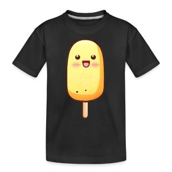 Chien de maïs Kawaii - T-shirt bio Premium Enfant - noir - Devant