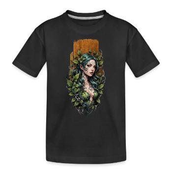 Ivy Enchantment: Nature's Embrace - Kids' Premium Organic T-Shirt - black - Front