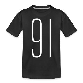 91 - Kinder Premium Bio T-Shirt - Schwarz - Vorne
