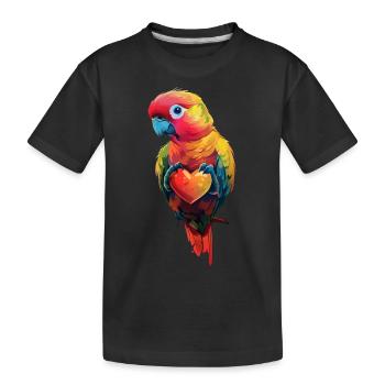 Papagei - Kinder Premium Bio T-Shirt - Schwarz - Vorne