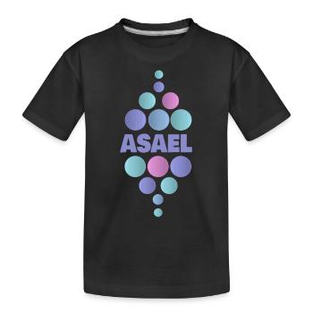 First name Asael - Kids' Premium Organic T-Shirt - black - Front