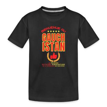 Bienvenue au GAUCHISTAN - Humour Gaucher - T-shirt bio Premium Enfant - noir - Devant