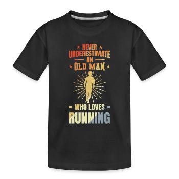 Läufer Großvater - Kinder Premium Bio T-Shirt - Schwarz - Vorne