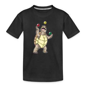 Jongleur de tortues jonglant - T-shirt bio Premium Enfant - noir - Devant