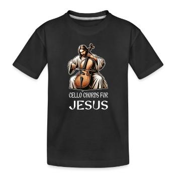 Cello Akkorde für Jesus Christlicher Gott - Kinder Premium Bio T-Shirt - Schwarz - Vorne
