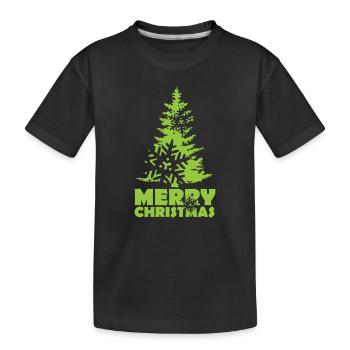 Weihnachten Tanne Weihnachtsbaum Schnee Flocke - Kinder Premium Bio T-Shirt - Schwarz - Vorne