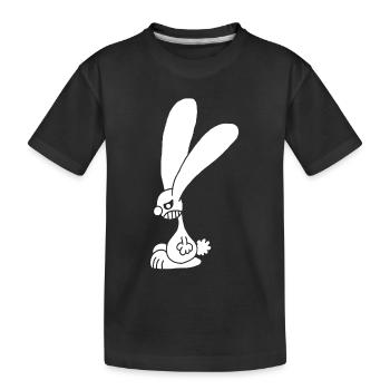 Lapin blanc grognon - T-shirt bio Premium Enfant - noir - Devant