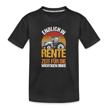 Régime de retraite Tracteur Pensionnaire Pensionnaire Agriculteur de retraite Trak - T-shirt bio Premium Enfant - noir - Devant