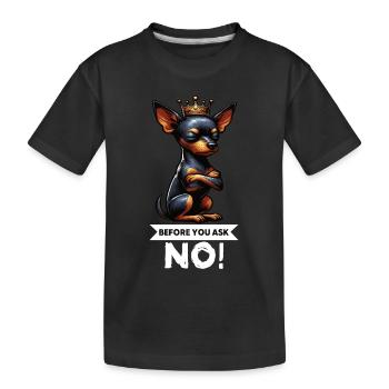 Avant de demander à un chien miniature pinscher pinscher - T-shirt bio Premium Enfant - noir - Devant