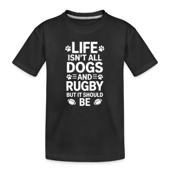 Rugby Dictons, Chiens, Rugby, Drôle de Rugby Cadeau de Rugby - T-shirt bio Premium Enfant - noir - Devant