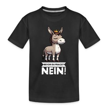 Before you ask No Donkey Donkey Donkey Donkey Holder - Kids' Premium Organic T-Shirt - black - Front