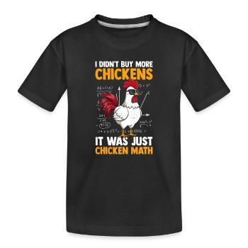 Farmer Rooster Flock Poultry Math Chicken - Kinder Premium Bio T-Shirt - Schwarz - Vorne