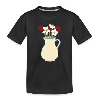 Ceramic Vase Bloom Duo - Kinder Premium Bio T-Shirt - Schwarz - Vorne