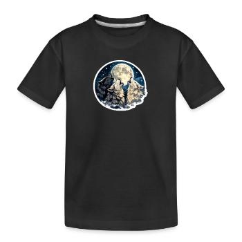 Triadenwolf im Mondlicht - Kinder Premium Bio T-Shirt - Schwarz - Vorne