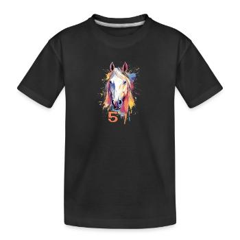 Horse Horses Riding Rider Rider Birthday05 - Kids' Premium Organic T-Shirt - black - Front