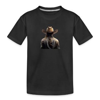 Femme au chapeau de cowboy - T-shirt bio Premium Enfant - noir - Devant
