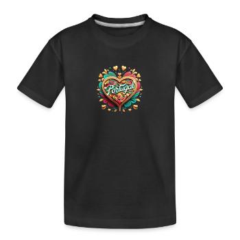 Coeur Portugais - T-shirt bio Premium Enfant - noir - Devant