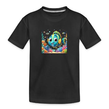 Poisson Cartoon 1 - T-shirt bio Premium Enfant - noir - Devant
