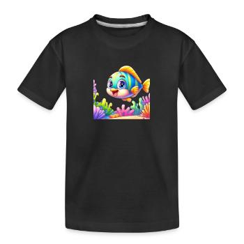 Poisson Cartoon 2 - T-shirt bio Premium Enfant - noir - Devant