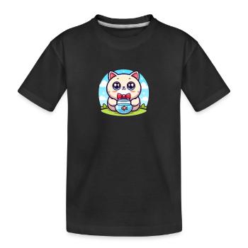 Chat Cartoon 2 - T-shirt bio Premium Enfant - noir - Devant