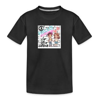 Paar - Kinder Premium Bio T-Shirt - Schwarz - Vorne