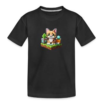 Chat Pixel 4 - T-shirt bio Premium Enfant - noir - Devant