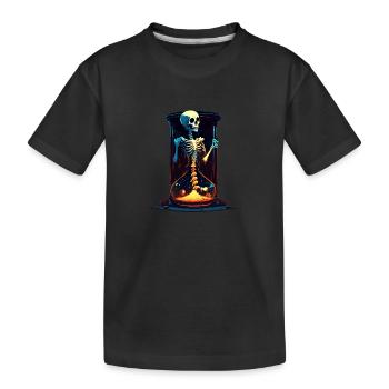 Menschliches Skelett als Sanduhr - Horror Comic - Kinder Premium Bio T-Shirt - Schwarz - Vorne