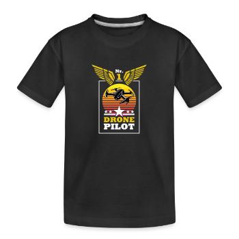 No. 1 Drone Pilot DroneS T-Shirt - Kids' Premium Organic T-Shirt - black - Front