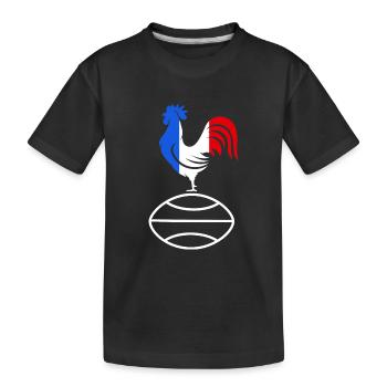 Rugby-Unterstützer Rugby Frankreich - Kinder Premium Bio T-Shirt - Schwarz - Vorne