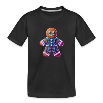 Cyberpunk Lebkuchenmännchen - Kinder Premium Bio T-Shirt - Schwarz - Vorne