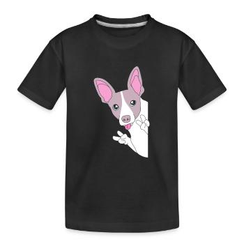 Rat Terrier - Kinder Premium Bio T-Shirt - Schwarz - Vorne