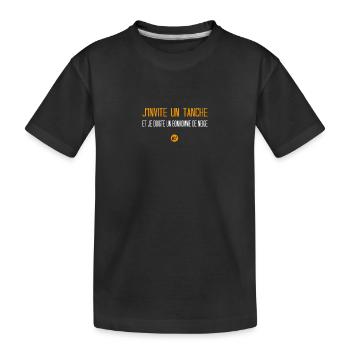 Ich lade eine Schleie ein, ich fingere einen Schneemann - Kinder Premium Bio T-Shirt - Schwarz - Vorne